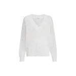 Brunello Cucinelli Linen and cotton Diamond yarn sweater in White