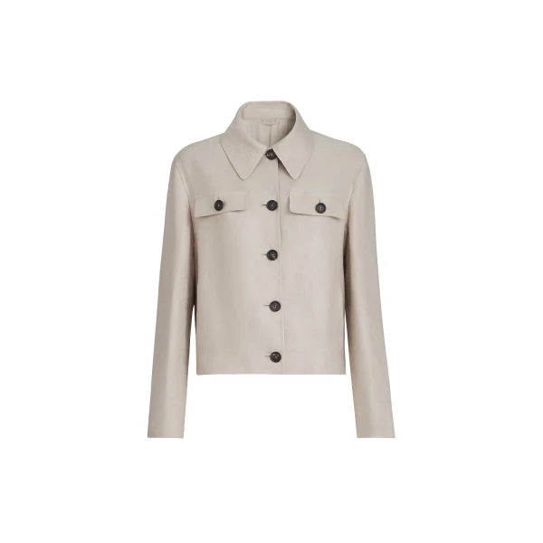 Brunello Cucinelli Linen diagonal jacket in Beige