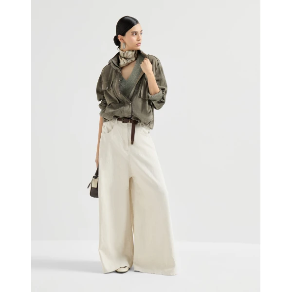 Brunello Cucinelli Linen sweater in Khaki, view 6