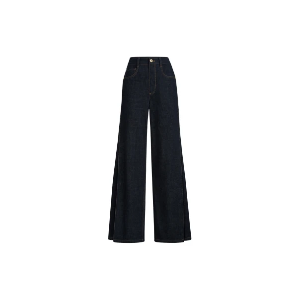Brunello Cucinelli Loose Flared Trousers in Dark Denim