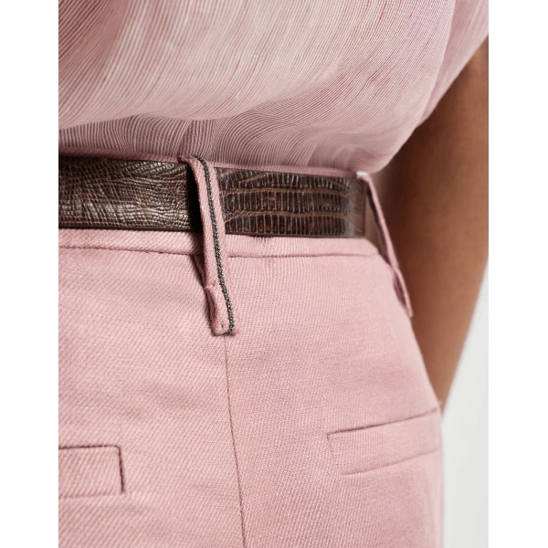 Brunello Cucinelli Loose Flared Trousers in Pink, view 4