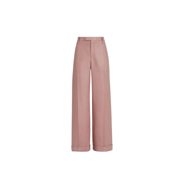 Brunello Cucinelli Loose Flared Trousers in Pink