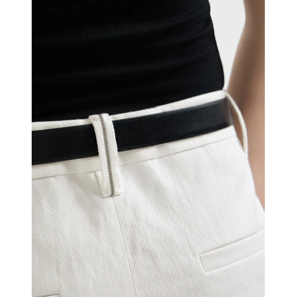 Brunello Cucinelli Loose Flared Trousers in White, view 4