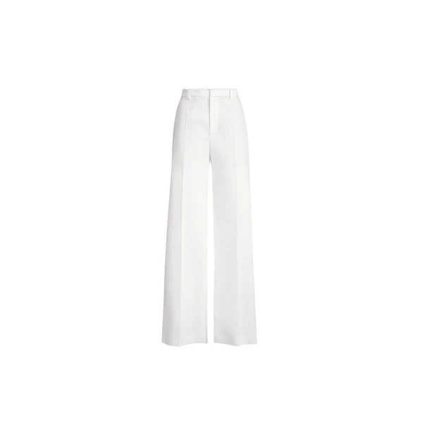 Brunello Cucinelli Loose Flared Trousers in White