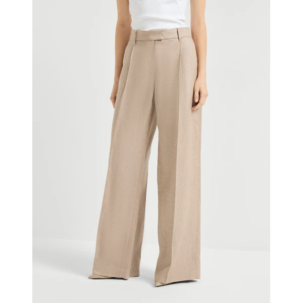 Brunello Cucinelli Loose Pleated trousers in Antique Pink, view 2