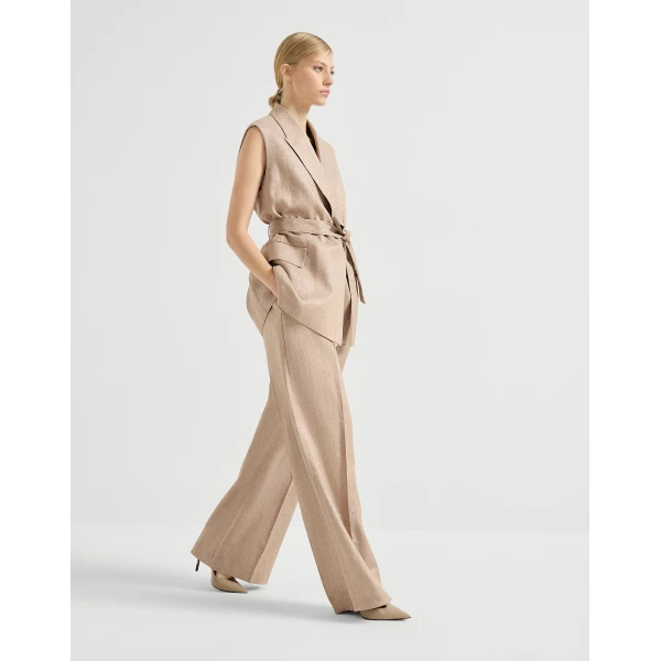 Brunello Cucinelli Loose Pleated trousers in Antique Pink, view 5