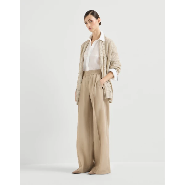 Brunello Cucinelli Loose Track trousers in Beige, view 6