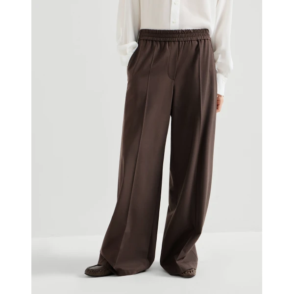 Brunello Cucinelli Loose Track trousers in Coffee, view 2