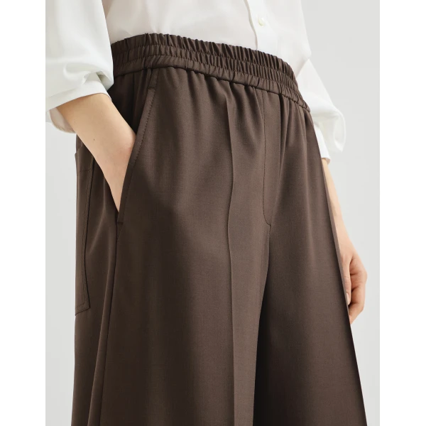 Brunello Cucinelli Loose Track trousers in Coffee, view 4