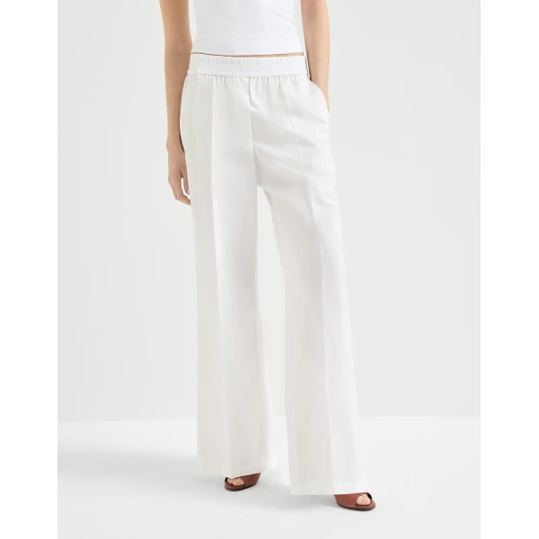 Brunello Cucinelli Loose Track trousers in White, view 2