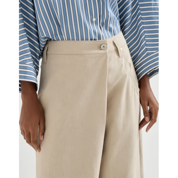 Brunello Cucinelli Loose Wrapped trousers in Sand, view 4