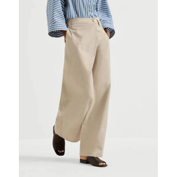 Brunello Cucinelli Loose Wrapped trousers in Sand, view 5