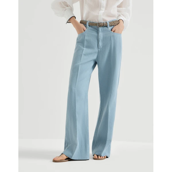 Brunello Cucinelli Loose trousers in Denim, view 2