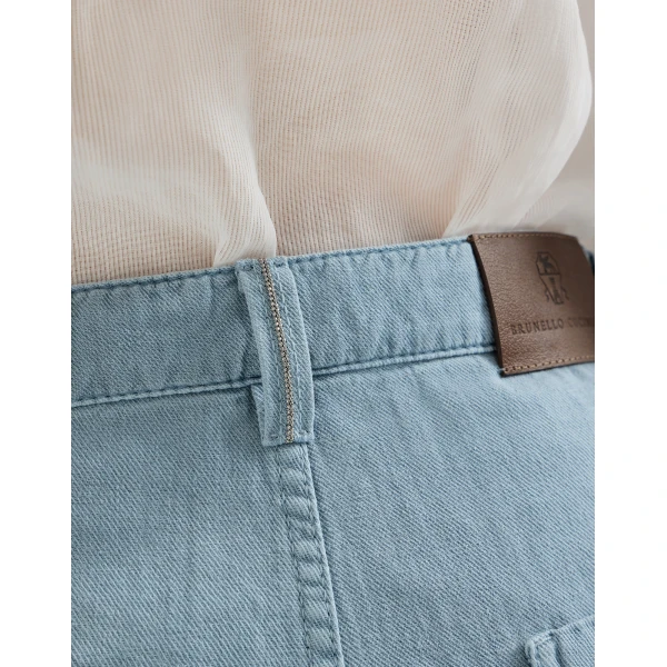 Brunello Cucinelli Loose trousers in Denim, view 4