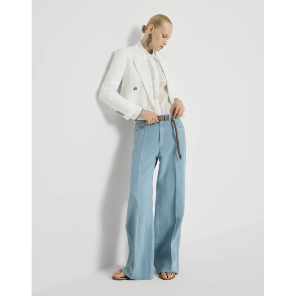 Brunello Cucinelli Loose trousers in Denim, view 5