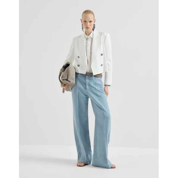 Brunello Cucinelli Loose trousers in Denim, view 6