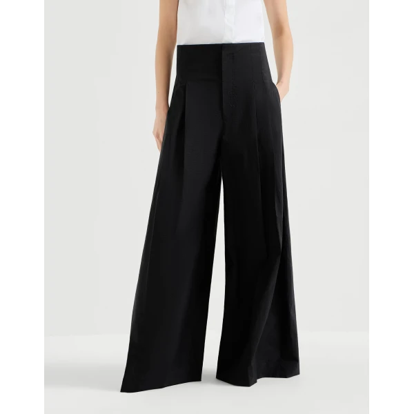 Brunello Cucinelli Maxi trousers in Black, view 2