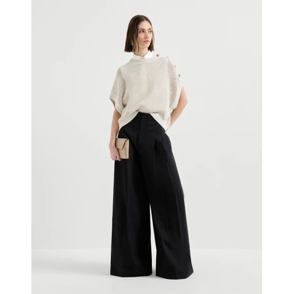 Brunello Cucinelli Maxi trousers in Black, view 6