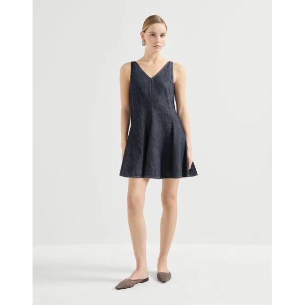 Brunello Cucinelli Mini dress in Dark Denim, view 2