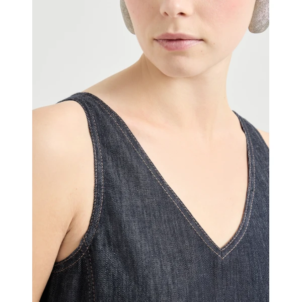 Brunello Cucinelli Mini dress in Dark Denim, view 4