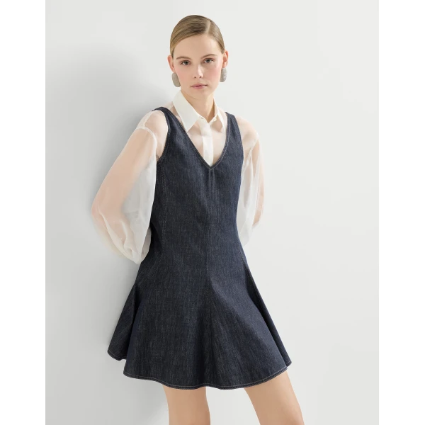 Brunello Cucinelli Mini dress in Dark Denim, view 5