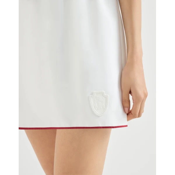 Brunello Cucinelli Mini skirt with logo in White, view 4