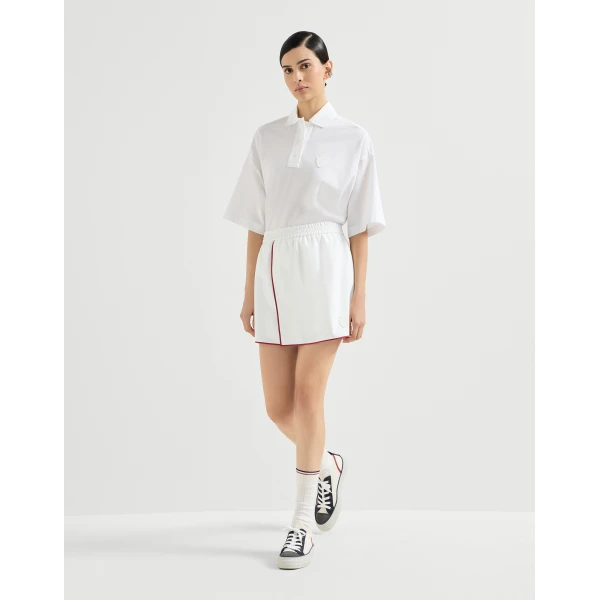 Brunello Cucinelli Mini skirt with logo in White, view 5