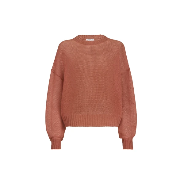 Brunello Cucinelli Mohair and wool sweater in Orange