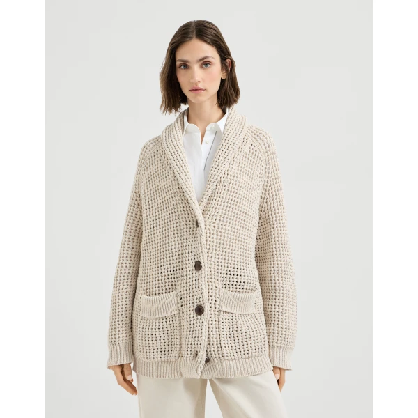 Brunello Cucinelli Net cardigan in Oat, view 2