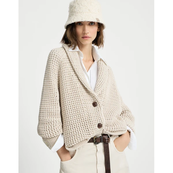 Brunello Cucinelli Net cardigan in Oat, view 5