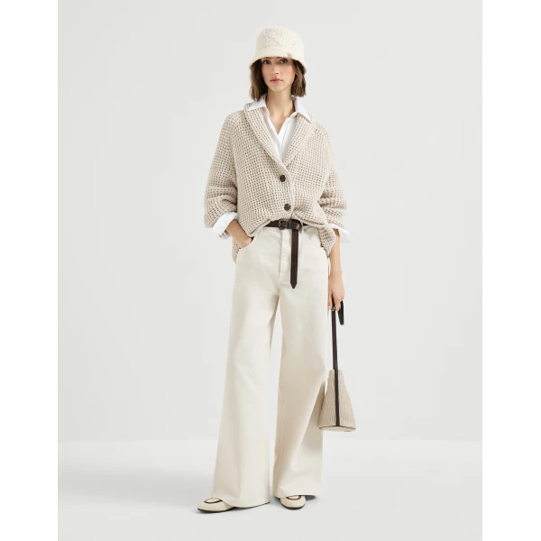 Brunello Cucinelli Net cardigan in Oat, view 6