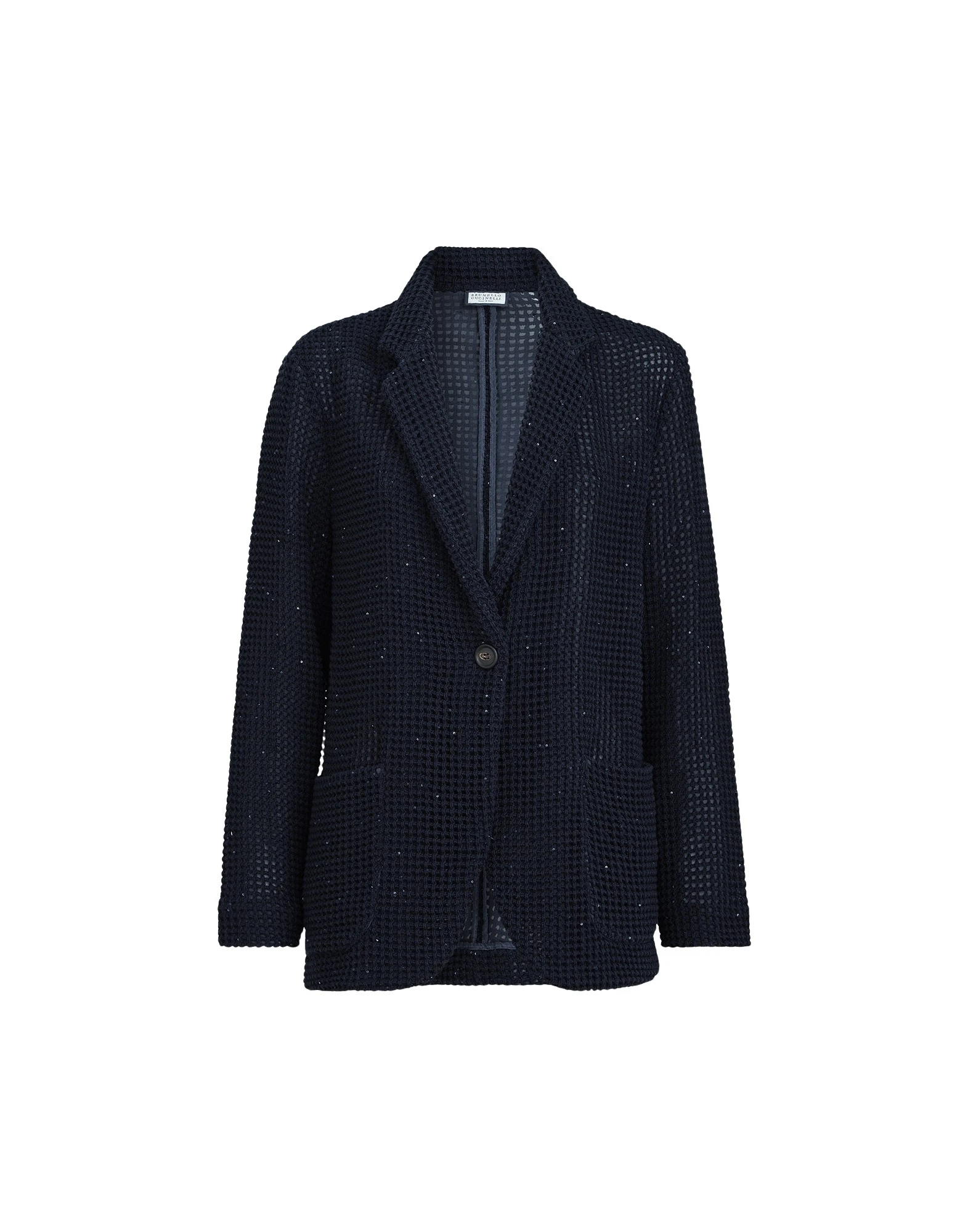 Net knit blazer in Blue