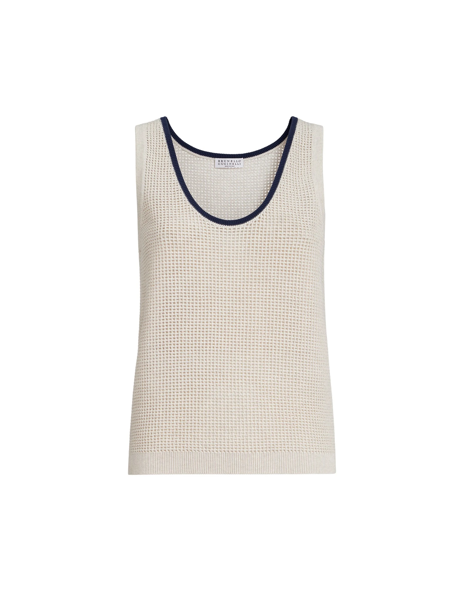 Brunello Cucinelli Net knit top in Oat