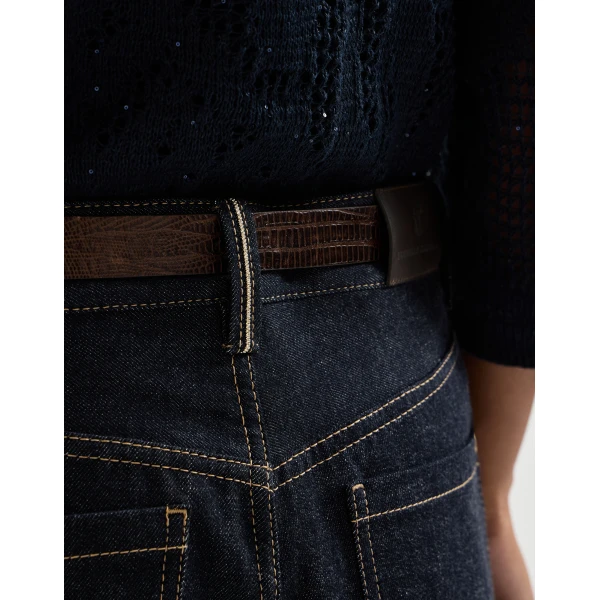 Brunello Cucinelli No-fade denim long Bermuda shorts in Denim, view 4