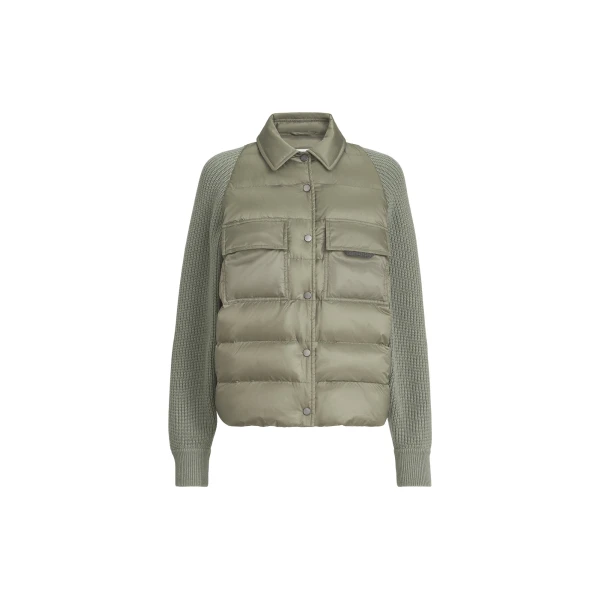 Brunello Cucinelli Nylon down jacket with monili in Green