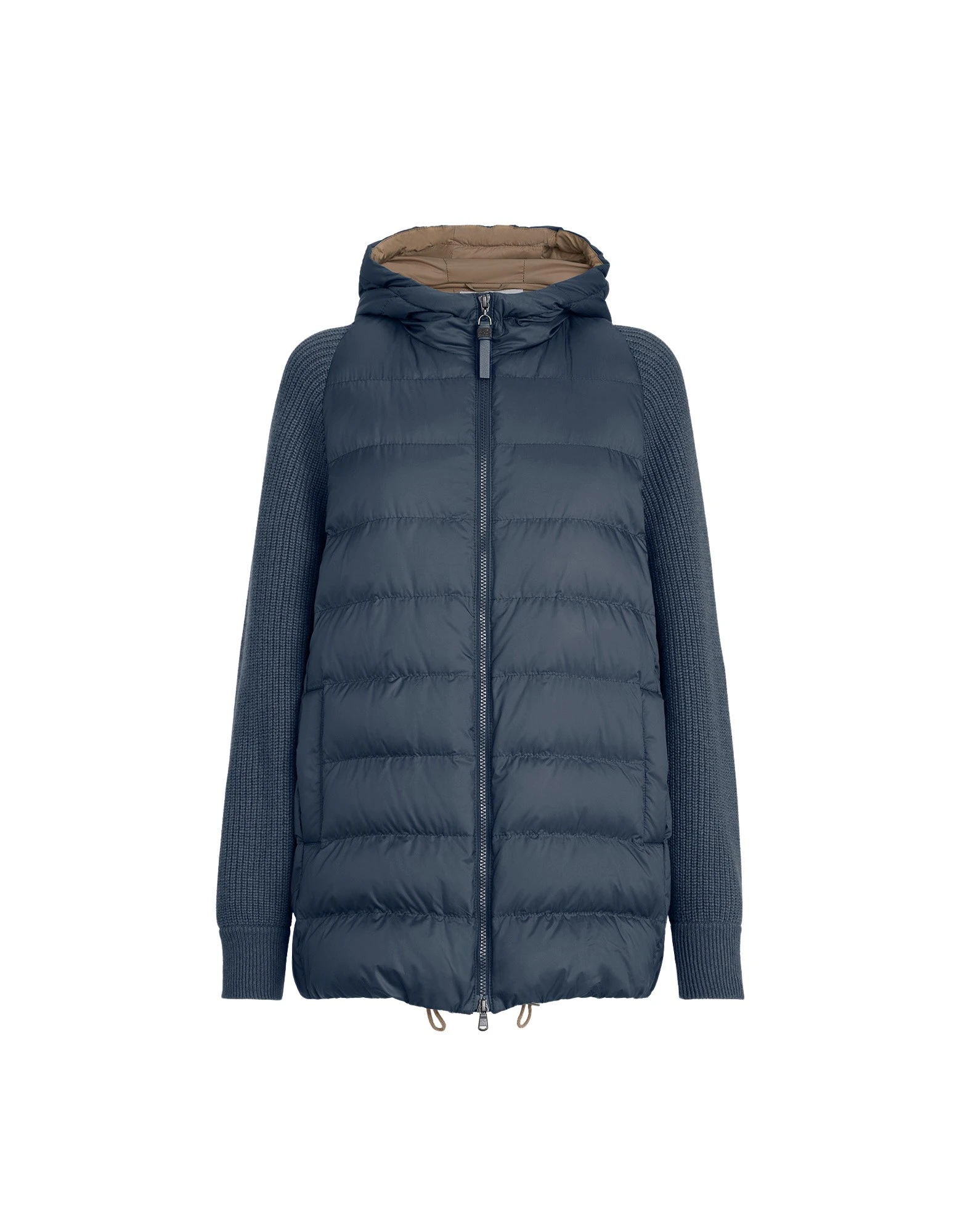 Brunello Cucinelli Nylon hooded down jacket in Blue