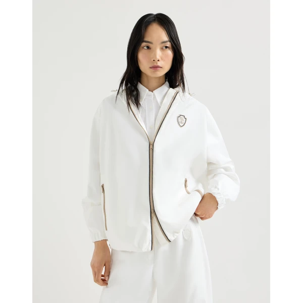 Brunello Cucinelli Nylon outerwear in White Jacket, view 2
