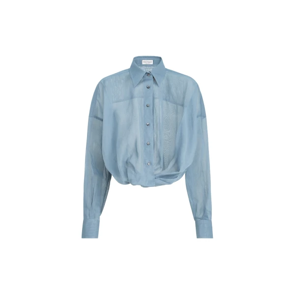 Brunello Cucinelli Organza shirt in Azure