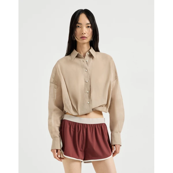 Brunello Cucinelli Organza shirt in Beige, view 2