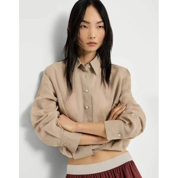 Brunello Cucinelli Organza shirt in Beige, view 5