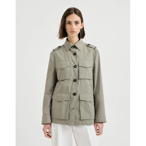 Brunello Cucinelli Outerwear with monili in Khaki Jacket, view 2