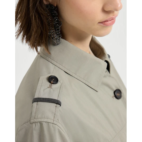 Brunello Cucinelli Outerwear with monili in Khaki Jacket, view 4