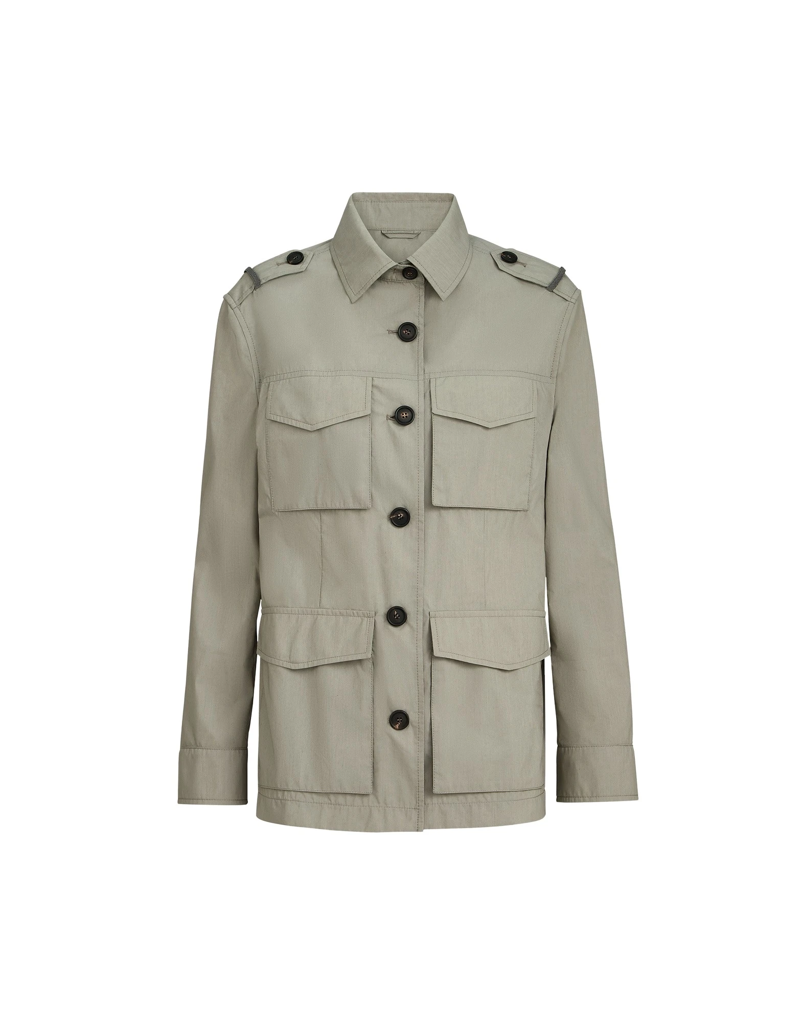 Brunello Cucinelli Outerwear with monili in Khaki Jacket