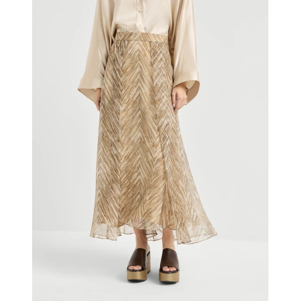 Brunello Cucinelli Paneled Circle skirt, view 2