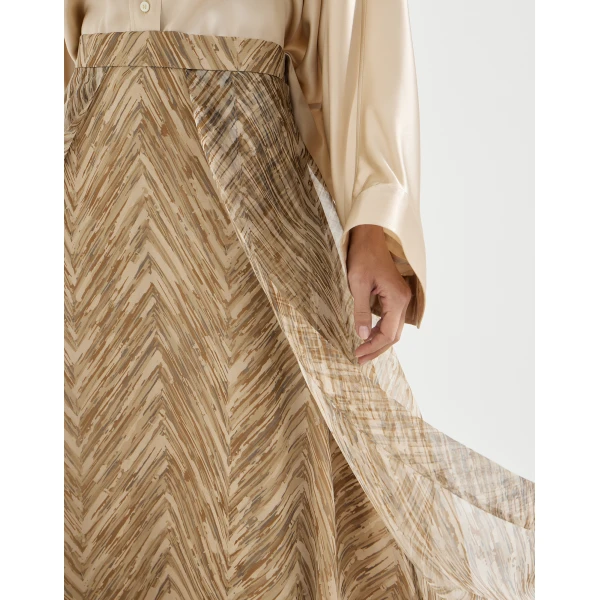 Brunello Cucinelli Paneled Circle skirt, view 4