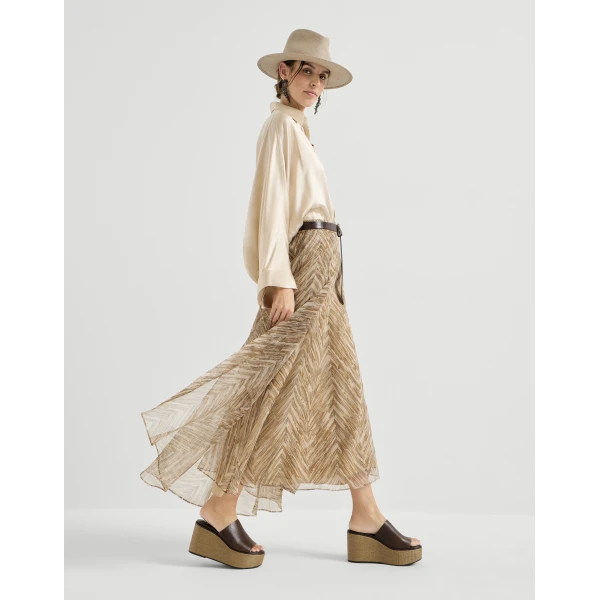Brunello Cucinelli Paneled Circle skirt, view 5