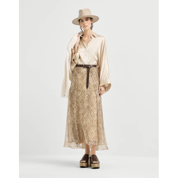 Brunello Cucinelli Paneled Circle skirt, view 6