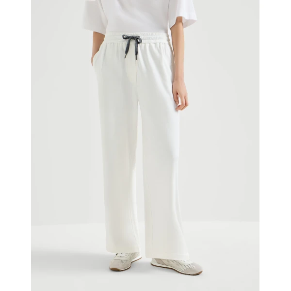 Brunello Cucinelli Pique Track trousers in White, view 2