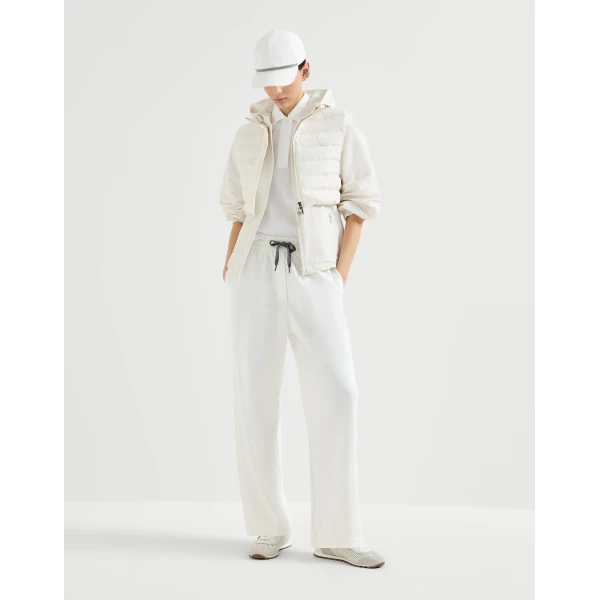 Brunello Cucinelli Pique Track trousers in White, view 6