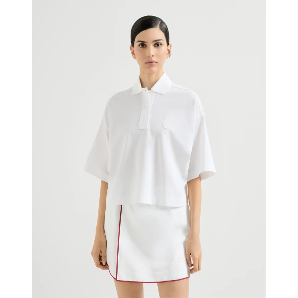 Brunello Cucinelli Piqué polo shirt in White, view 2